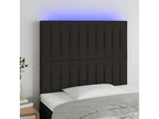 Black LED Headboard 80x5x118/128 cm Fabric ASDB28997