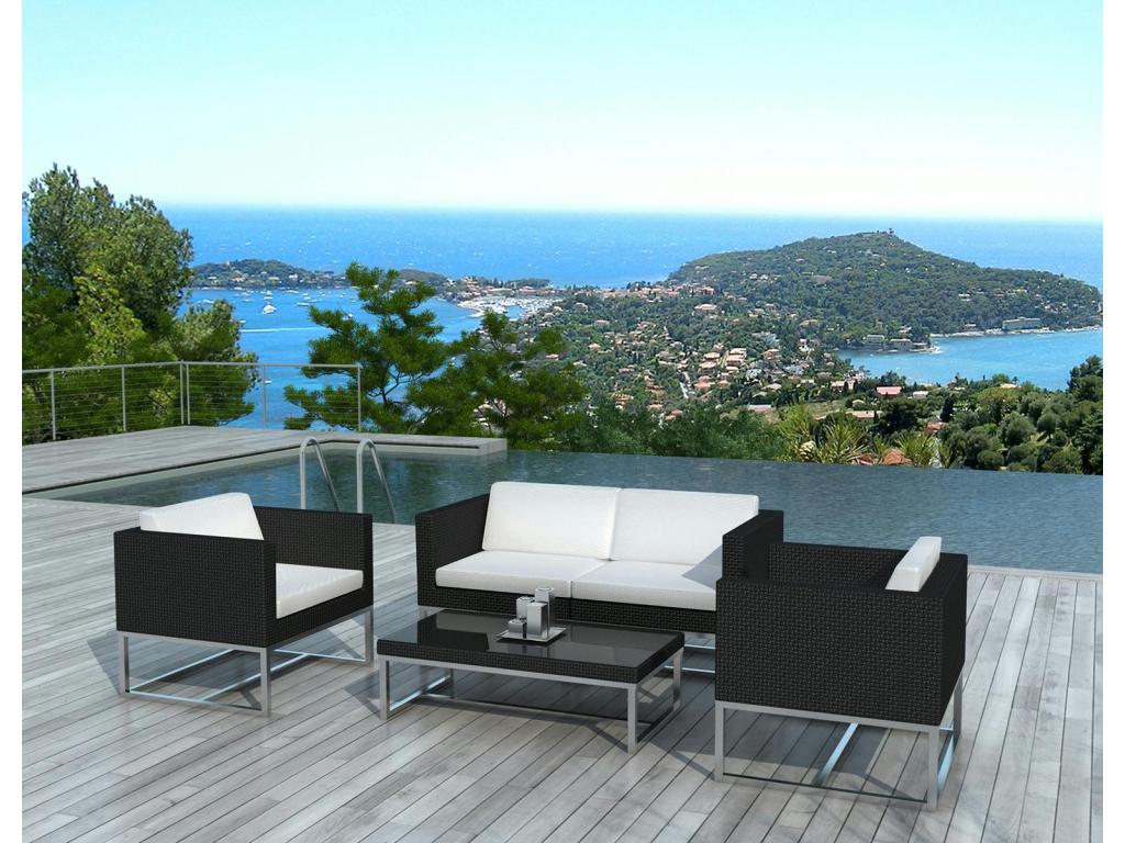 Elariva AQUU15452 Wicker Resin Garden Furniture Set: Armchairs, Sofa, Coffee Table