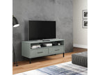 TV stand with metal legs, Grey, Solid pine wood, Lysvia KGTP31308