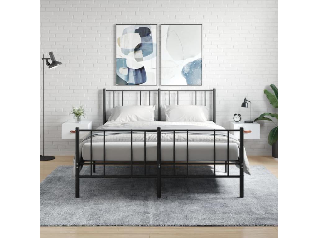 Wall-mounted bedside tables, 2 pcs, glossy white, 35x35x20 cm, GUZP48617