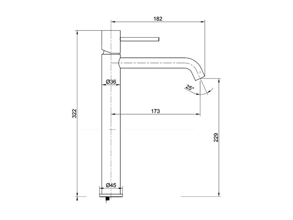 Anti-limescale basin mixer tap with high spout BDM039-3 YUUQ18845