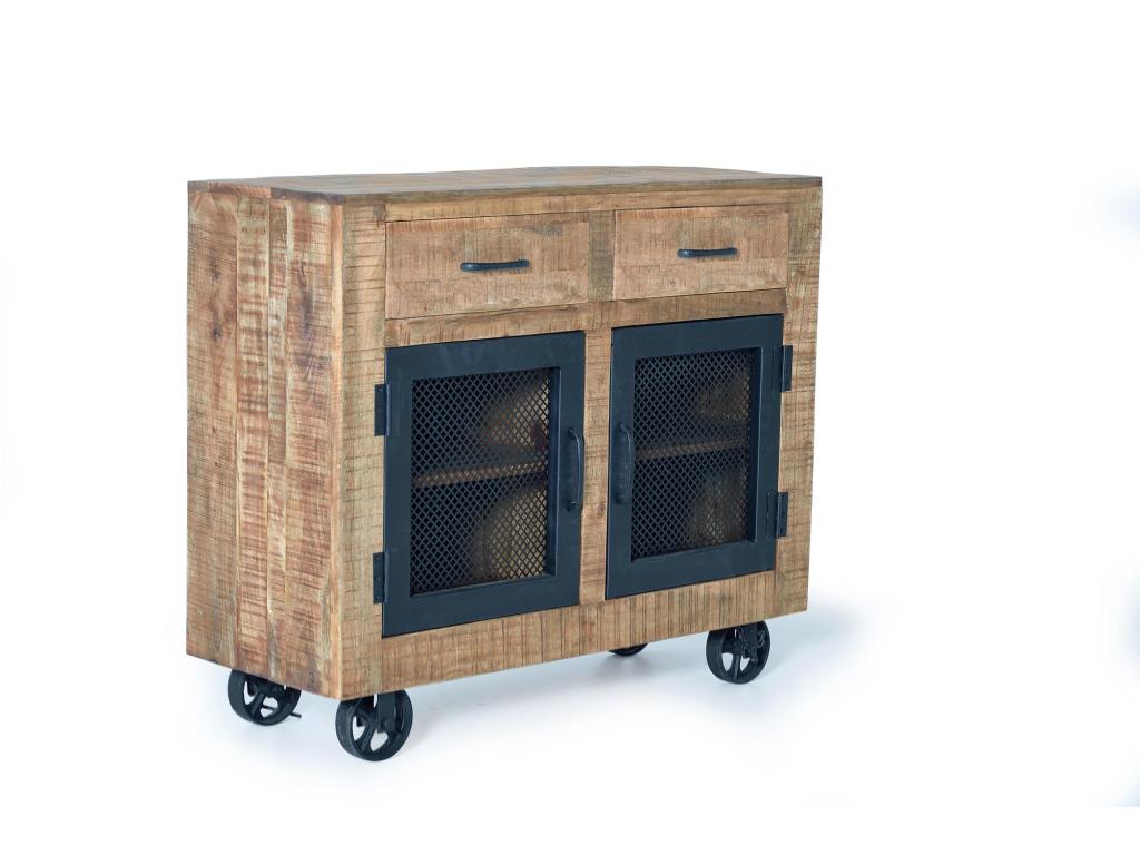 Lysvia mango wood and natural metal sideboard. 85x38x100 DJEZ38550