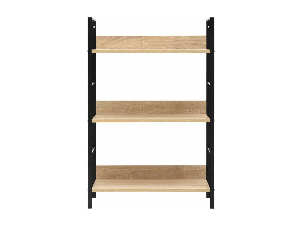 3-tier oak bookcase, 60x27.6x90.5cm, engineered wood, LZQL79186