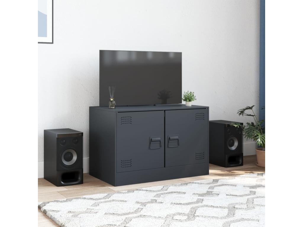 Anthracite TV stand 67x39x44 cm steel PPAU67334