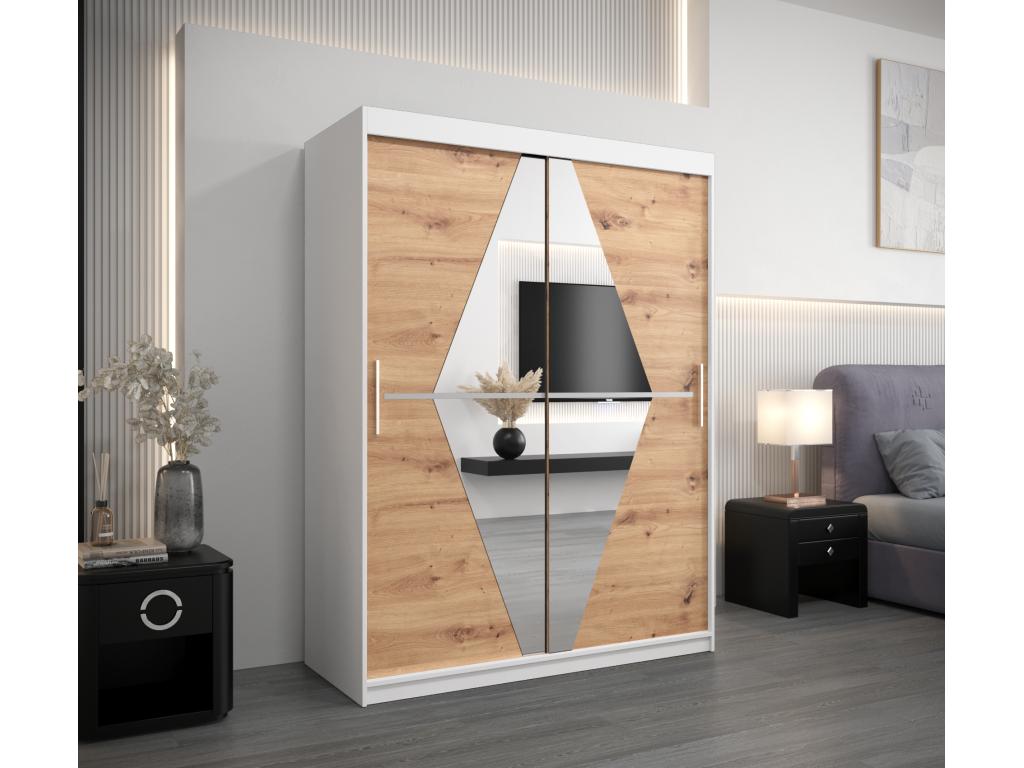 Sliding Door Wardrobe 200/150/62 2 Doors White/Elariva HGIA32546