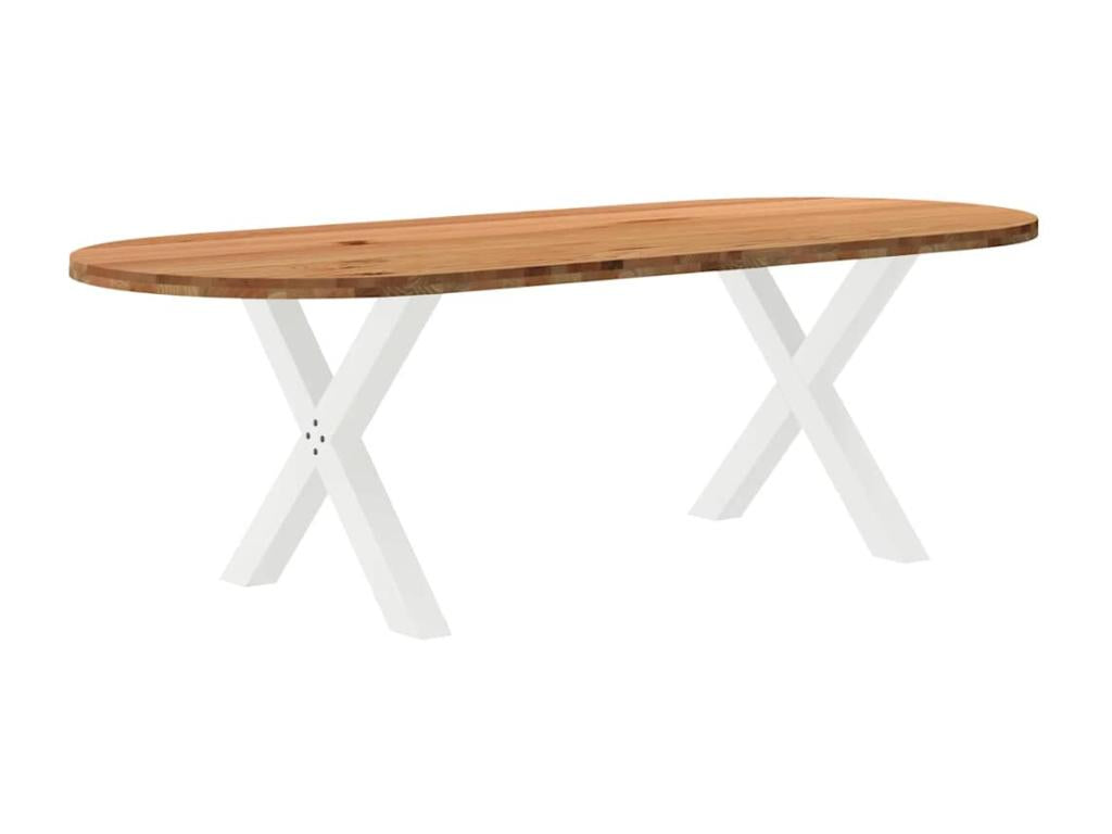 Light brown oval solid oak dining table SPEL74693