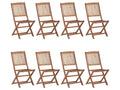 Lysvia Wood Folding Garden Chairs, Set of 8 with Cushions XWZK43261