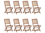 Lysvia Wood Folding Garden Chairs, Set of 8 with Cushions XWZK43261