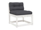 4-piece garden furniture set with cushions, white, solid pine wood JWRI72855