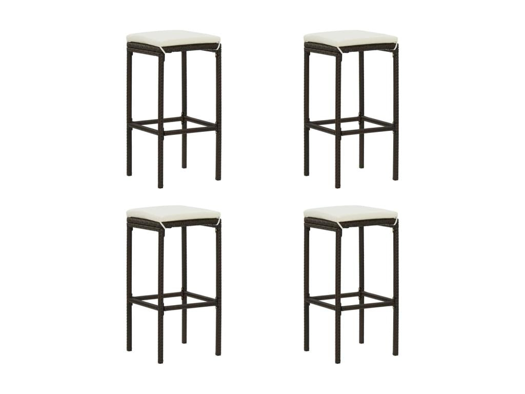 5-Piece Garden Bar Set with Cushions, Brown MUHQ89215
