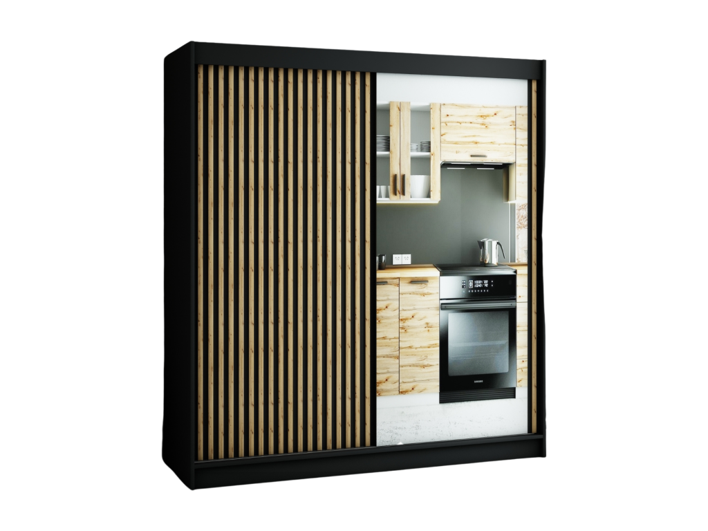 2-DOOR SLIDING WARDROBE 200/200/62 2 Doors Black/Black/Elariva GEVV93639