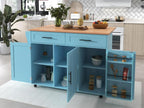 Sideboard with folding console - 2 drawers with storage cabinet doors - Sky Blue NGWY36628