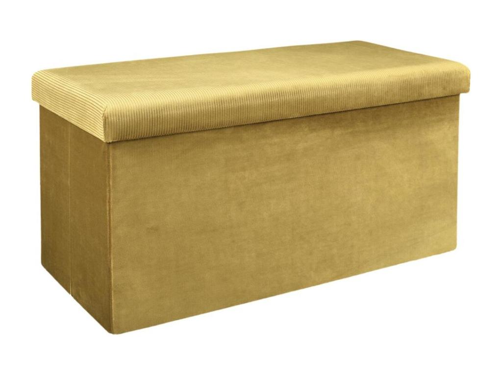 Lysvia Yellow Velvet Folding Bench Storage Chest UKFU59323