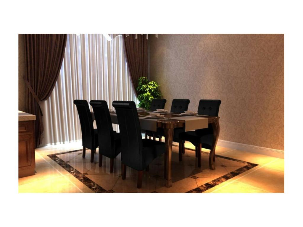 Dining Chairs 6 pcs Black Faux Leather 4 RXBG30068