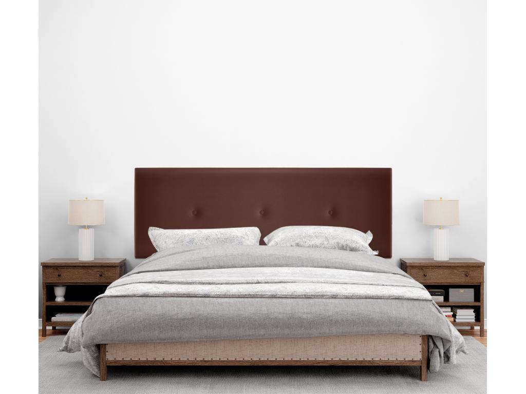 Lysvia Smooth Faux Leather Headboard with Buttons 150x50cm for 150cm Beds - Chocolate FVUY24699