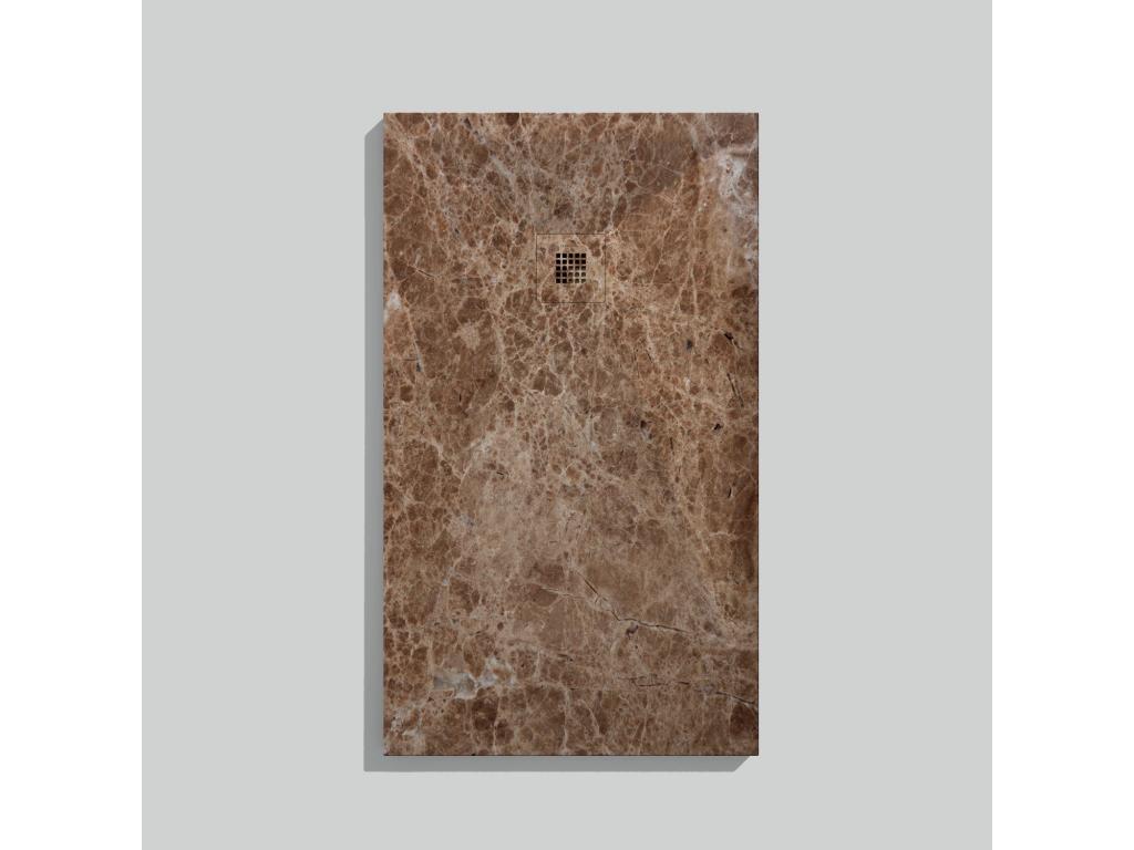 Light brown shower tray with smooth 3D colored grid finish - 150x80 cm KGQS82585