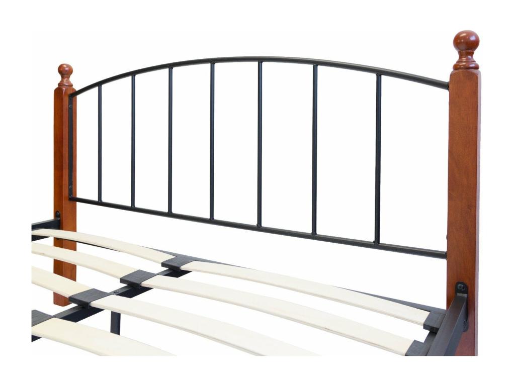 Adult bed, 2 people, brown metal, 215x165x90 cm, bed06033 UYFS38706