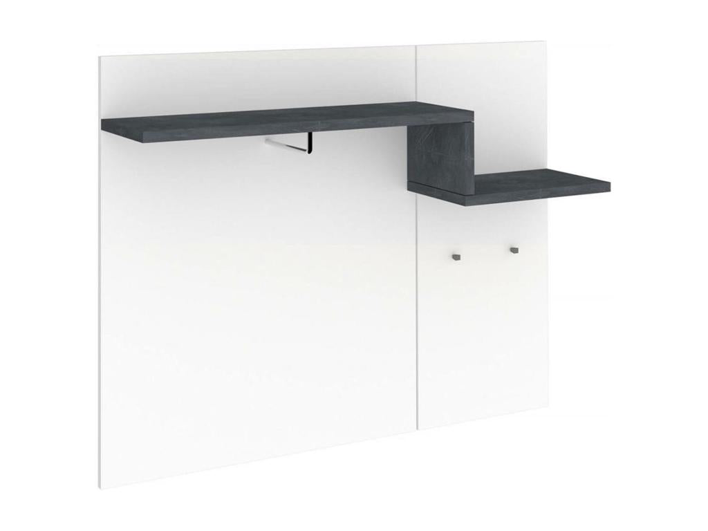 Lysvia entryway furniture, modern multifunctional storage unit for entry hall, Made in Italy, 120x30x100 cm, glossy white and slate, NOBW35610