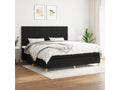 Upholstered bed base with mattress, black, 200x200 cm, fabric WYTK88804
