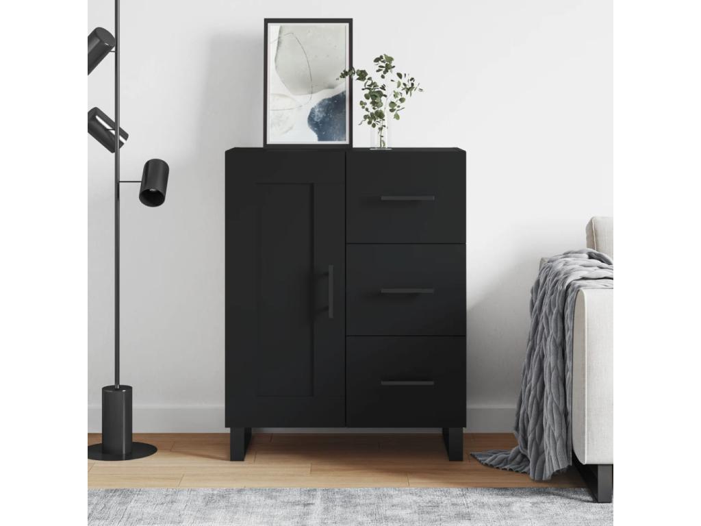 Black sideboard 69.5x34x90 cm engineered wood RLTP37018