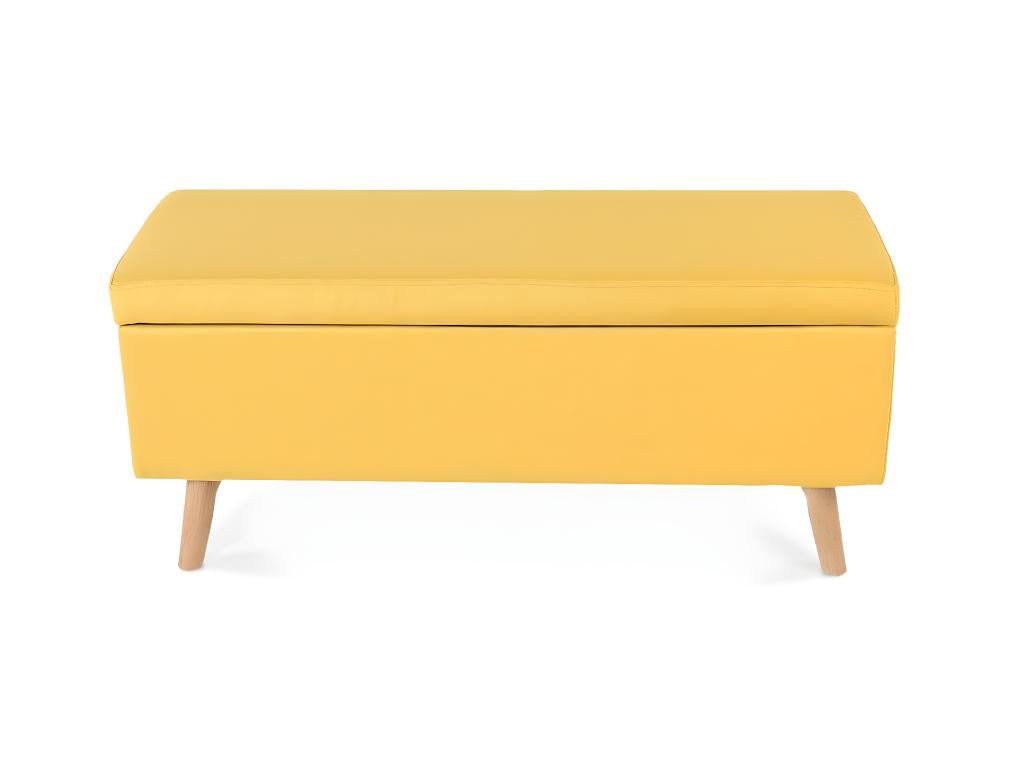Scandinavian-style storage bench in yellow fabric ZTYC92953