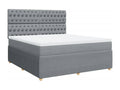Bed base with mattress, light grey, 180x200cm, fabric, JJAI30700