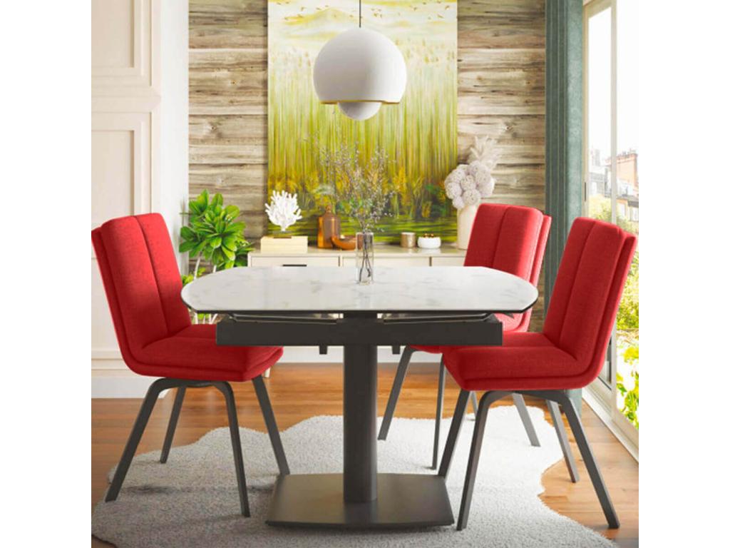 Elariva - Set of 2 Red Chairs with Cushion Cover SLMN95263