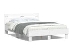 Bed frame with headboard and white LED lighting, 120x200 cm, EXLB87951