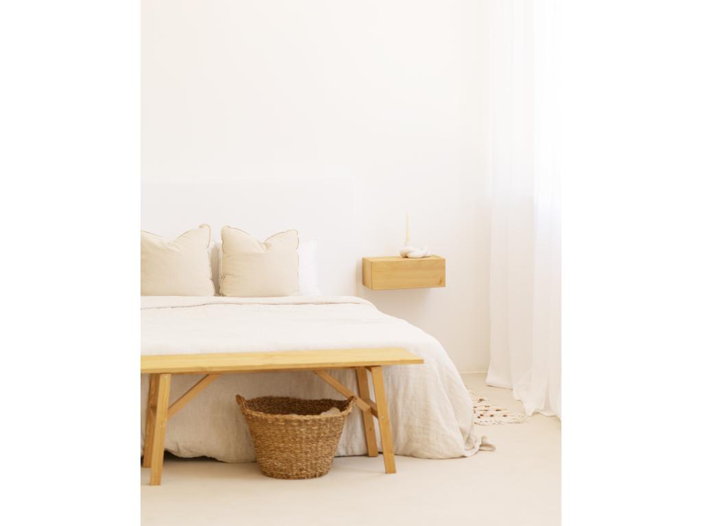 White cotton headboard 90x80cm - Lysvia FQSR75643
