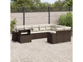 10-piece garden furniture set with brown resin wicker cushions UBLA42607