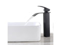 Lysvia Modern Black Bathroom Sink Mixer Tap with Pop-up Waste and Automatic Overflow, Universal XIBM67256