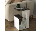 Modern living room side table, white, gold, black, 29.5x60x35 cm UOVS89212
