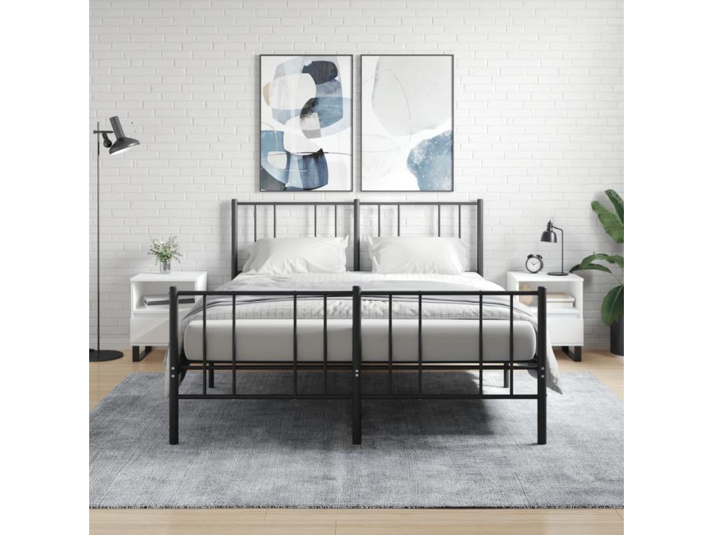 2-piece bedside tables, white, 40x35x50 cm, engineered wood XABP43284