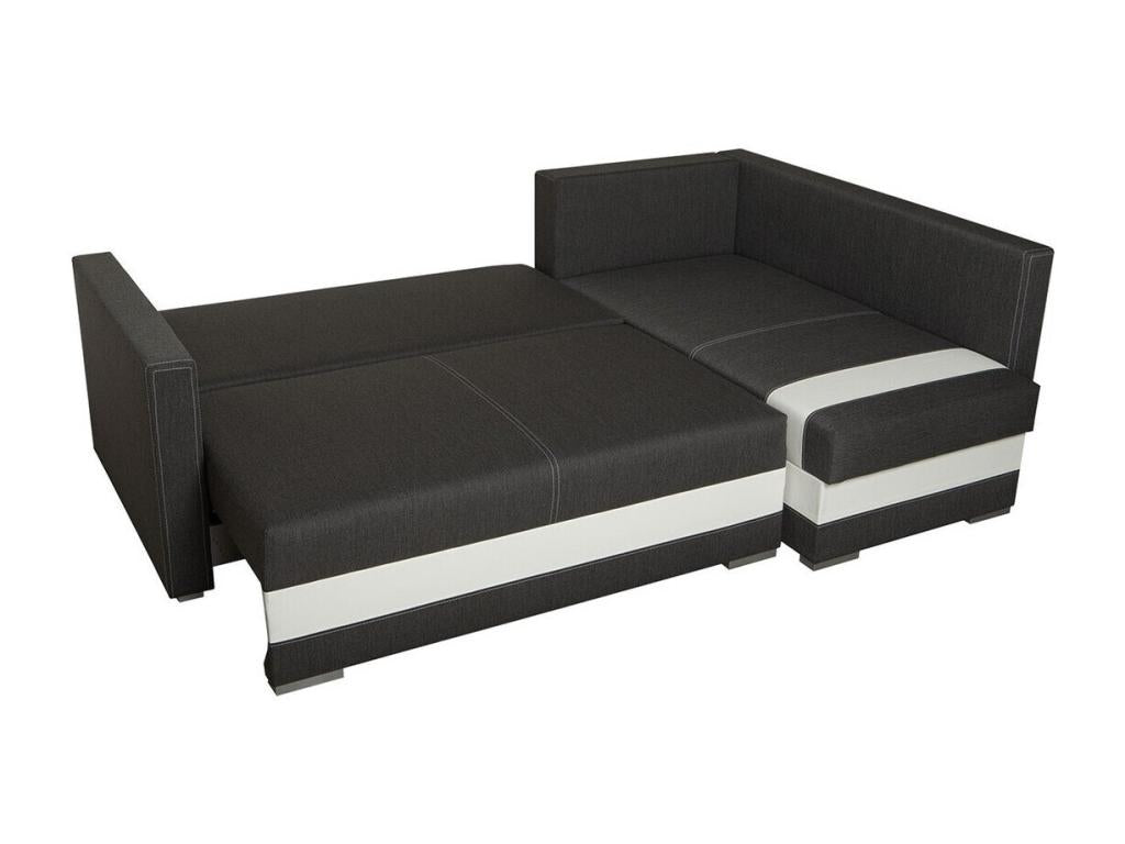 Edinburgh 100 Corner Sofa Grey with Sleeping Function and Bedding Box, 230x155x82cm, TMJA40736