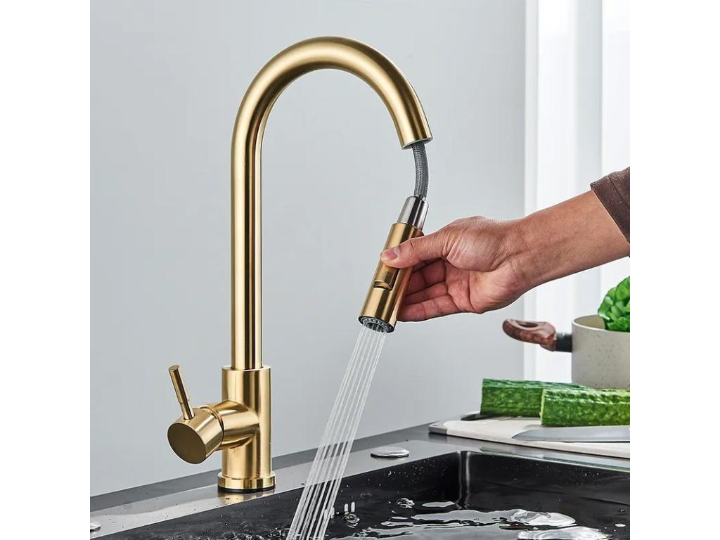 Fresh Brush Gold Kitchen Faucet YXRQ26984