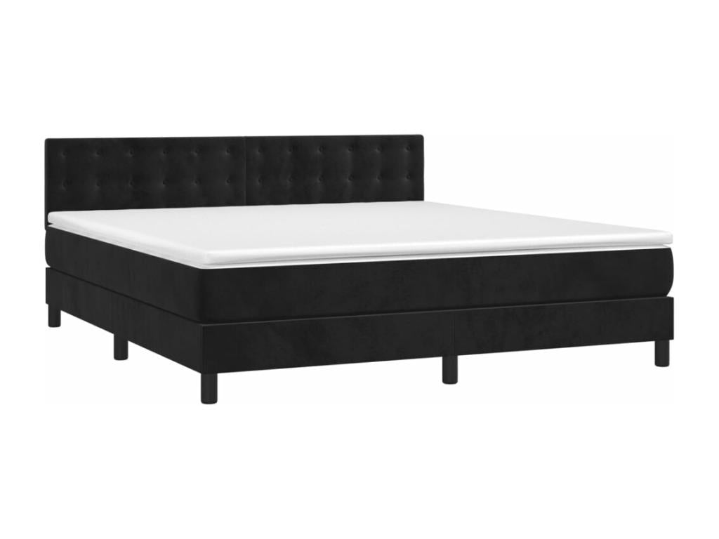 Lysvia bed base with mattress and LED lighting, black, 160x200 cm, PSSQ79809