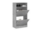Concrete grey shoe cabinet 60x34x116 engineered wood EYNB12431