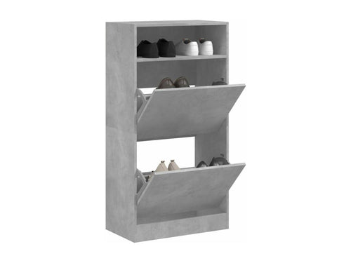Concrete grey shoe cabinet 60x34x116 engineered wood EYNB12431