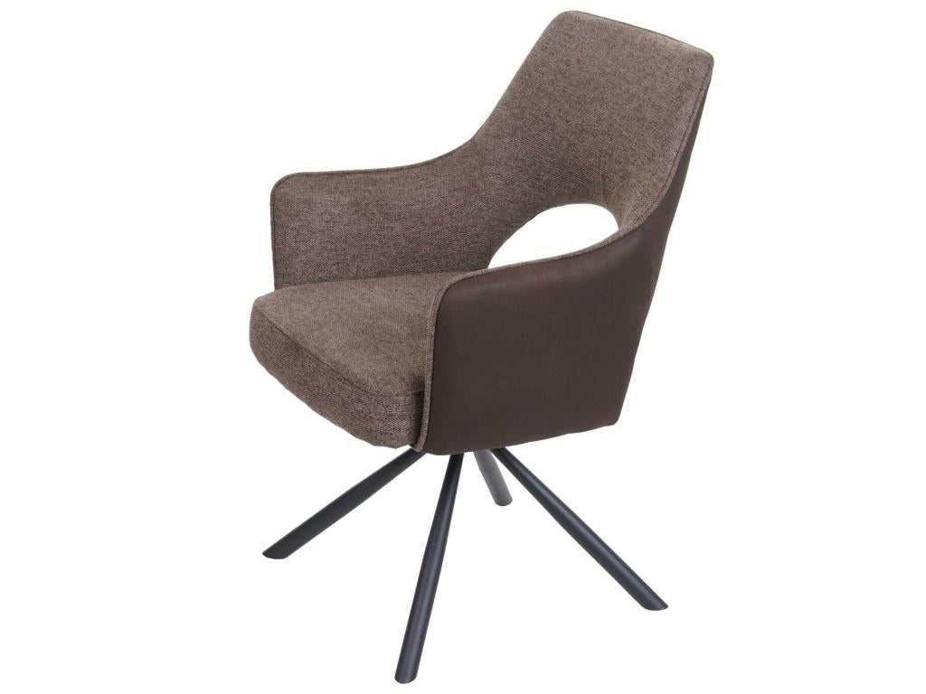 Set of 6 Lysvia-K30 dining chairs, swivel kitchen chairs, auto-positioning fabric/textile WZLZ10113