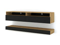 Lysvia 160cm wall-mounted TV unit with Lysvia shelf/ Black sideboard with a modern design LEOZ86966