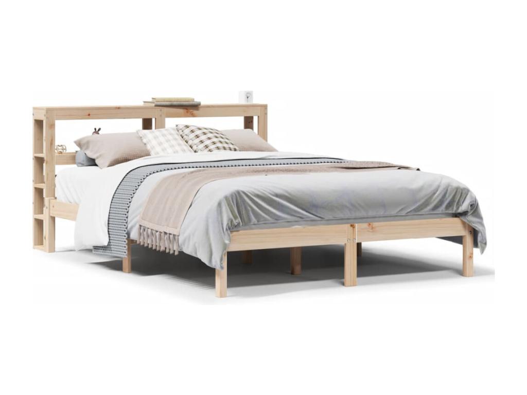 Bed frame without mattress 150x200 cm solid pine wood YEFW00386