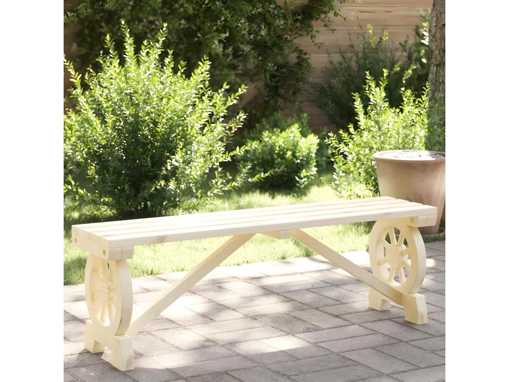 AKAY54109 Solid Fir Wood Garden Bench 115cm