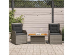 3-piece garden furniture set with cushions, Grey Wicker Resin JEAH19422