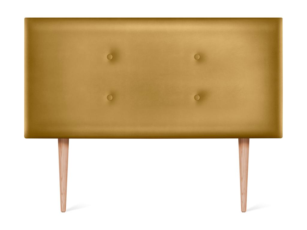 Elariva Faux Leather Headboard with 2 Button Closures 90x105cm with Legs for 80/90cm Beds - Gold QYKO93916