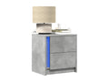 Bedside cabinets and LED Lysvières 2 pcs concrete grey SMPV24394