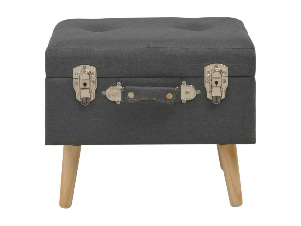 Grey fabric pouf/stool/bench/furniture, 40x33x33 cm, 3002158 BECX14683