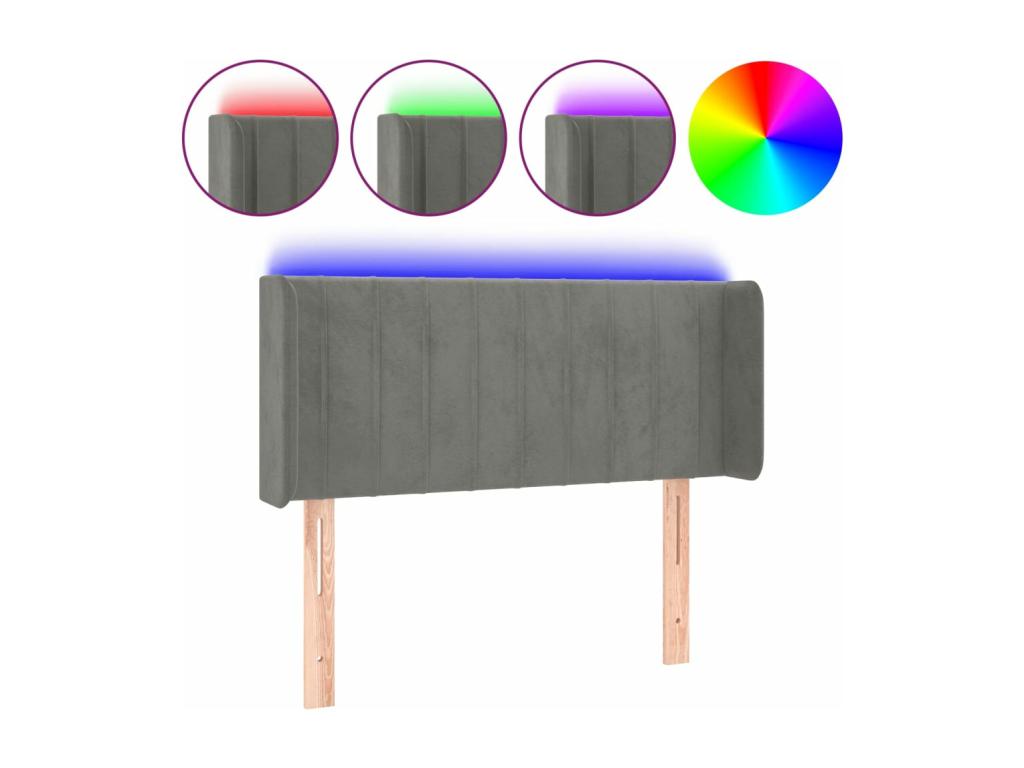 LED Headboard Light Grey 103x16x78/88 cm Velvet OTHI16886