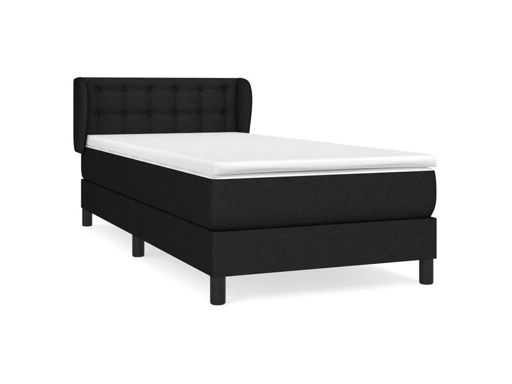 Lysvia bed base with black mattress 100x200 fabric RBCH77654