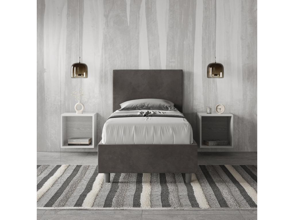 Grey microfiber upholstered storage bed 80x210 CWNL64397