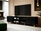 Dormeva TV stand 200x53x40 cm Black, luxurious hi-fi cabinet, sideboard, freestanding chest of drawers YIEO44316